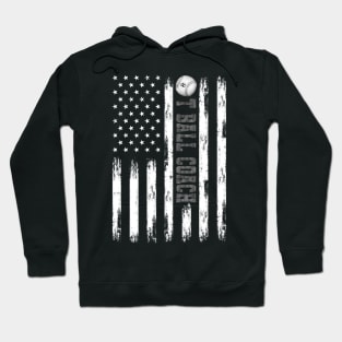 T-BALL COACH WHITE AMERICAN FLAG MONO Hoodie